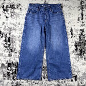 American Eagle Low Rise Ultra Wide Leg Jeans Womens Size 6 SHORT Hippie Skater